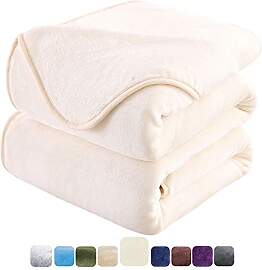 HOZY Kuscheldecke 130x150cm Beige, Fleece Decke