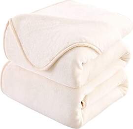 HOZY Kuscheldecke 150x200cm Beige, Fleece Decke