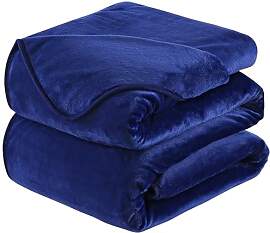 HOZY Kuscheldecke 230x270cm Dunkel Blau, Fleece
