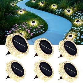 Hqynss 6 Stück Solar Bodenleuchten Aussen, 8 LED
