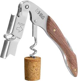 H&S Edelstahl Korkenzieher Wein - 3in1