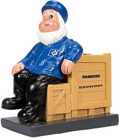 HSV Hamburger SV Gartenzwerg ** Holzkiste **, ca.