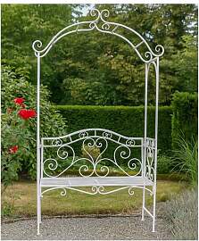 HTI living Romantische Gartenbank mit Rosenbogen