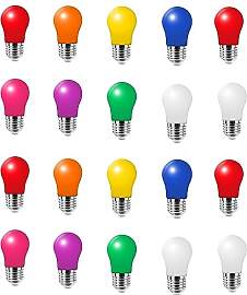 HUAMu 20er Pack Bunte Glühbirnen E27,3W Farbige