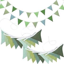 HuaMuDM 2 Stück Wimpel Girlande,Musselin