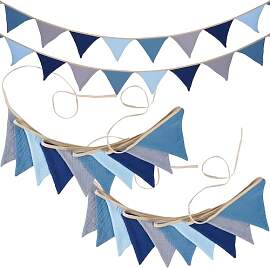 HuaMuDM 2 Stück Wimpel Girlande,Musselin