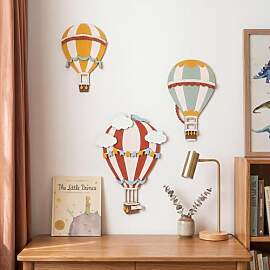 HUASUN 3D Holz Heißluftballon Wanddekor-Set |