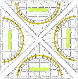 HUATEEN Geometriedreieck,4 Stück Geodreieck Groß 