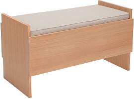 Hubsch Beige Holzbank, 2 Sitzplätze, einfarbig -