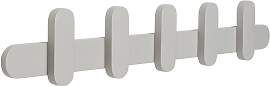 Hubsch Garderobe aus Eschenholz hellgrau, 5 Haken, 