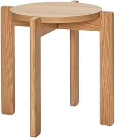 Hubsch Hocker aus FSC-Holz beige, stapelbar, rund, 