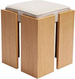Hubsch Holzhocker grau Forma