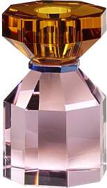 Hubsch Kerzenhalter aus Kristall orange und rosa,