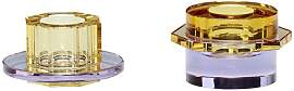 Hubsch Kerzenhalter aus Kristall violett und gelb, 