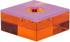 Hubsch Kerzenhalter aus orangefarbenem Kristall,