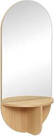 Hubsch Ovaler Spiegel aus Eiche beige, mit Ablage, 
