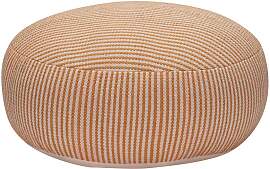 Hubsch Pouf aus Baumwolle orange, gewebt, rund,
