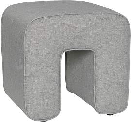 Hubsch Pouf aus Polyesterstoff grau, rutschfest,