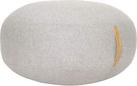 Hubsch Pouf aus Stoff grau, rund, einfarbig,