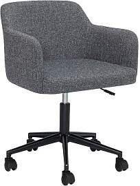 Hubsch Sessel in grauem Polyesterstoff, drehbar,