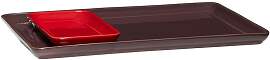 Hubsch Set aus 2 Keramiktabletts bordeaux/rot,