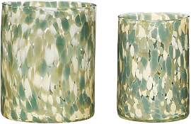 Hubsch Set mit 2 Kerzenhaltern aus Glas,