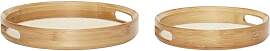 Hubsch Set mit 2 Tabletts aus Bambus und Jute