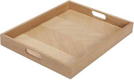 Hubsch Tablett aus massiver Eiche, beige,
