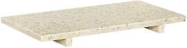 Hubsch Tablett aus Steingut, beige, rechteckig,