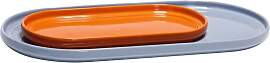 Hubsch Tabletts aus Keramik hellblau, 2er Set,