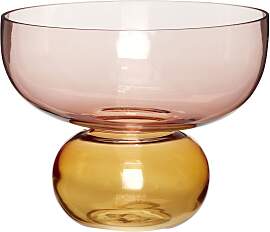 Hubsch Vase aus Glas in Bernstein und Rot,