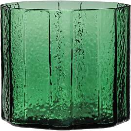 Hubsch Vase aus grünem Glas, strukturiert, zum