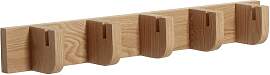 Hubsch Wandgarderobe aus Holz beige, 5 Haken -