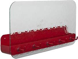 Hubsch Wandregal aus rotem Metall, mit
