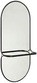 Hubsch Wandspiegel aus schwarzem Metall, oval,