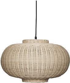 Hubsch Weisse Rattan-Pendelleuchte, E27, 1