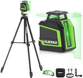 Huepar 360° Laser Wasserwaage mit 152 cm Stativ,