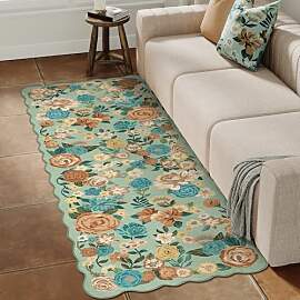 HUGEAR Grüner Flur Teppich 60x180cm Blumenmuster