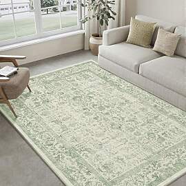 HUGEAR Vintage Grün Waschbarer Teppich Wohnzimmer 