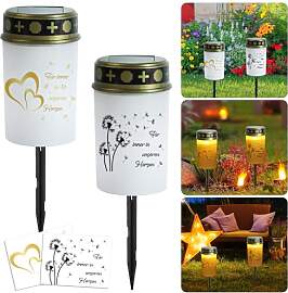 HUIKUANGEU Grabkerze,2 Stück Solar LED