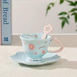 Huiyiwert Blumentasse Espressotasse mit Untertasse 