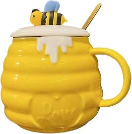 Huiyiwert Niedliche Kaffeetasse 400ml Kaffeebecher 