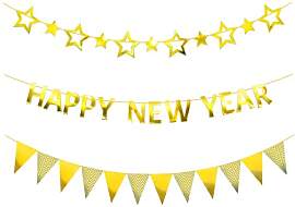 HUKUMA Silvester Deko 2026 Neujahrs Dekoration,