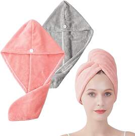 huoflame Mikrofaser Haarturban 2er-Set - Super