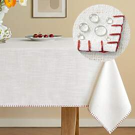HushLoom Tischdecke Leinenoptik 130 x 220 cm Rot