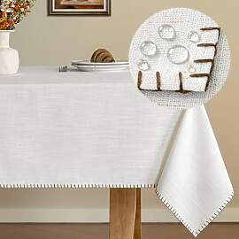 HushLoom Tischdecke Leinenoptik 140 x 195 cm Braun 