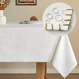 HushLoom Tischdecke Leinenoptik 140 x 240 cm Gelb
