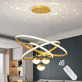 HvKvHvY LED Deckenlampe Wohnzimmer, 3 Ring