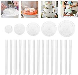 HvxMot 20pcs Tortenstützen Set, 5 Kuchenbasis