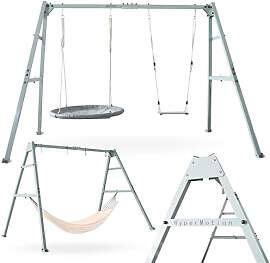 HyperMotion Doppelschaukel mit Stahlgestell und